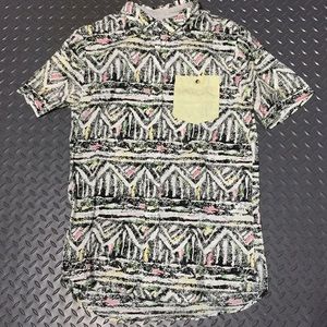 Abstract Casual Button Up